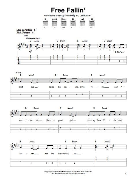 free fallin guitar chords pdf - Marylynn Hensley