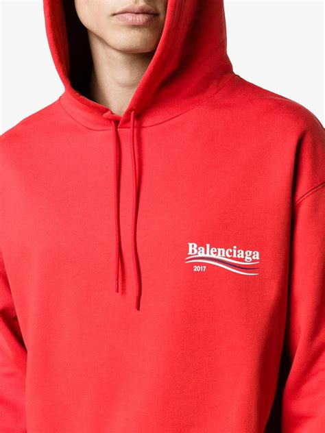 Lyst - Balenciaga Campaign Oversized Hoodie in Red for Men