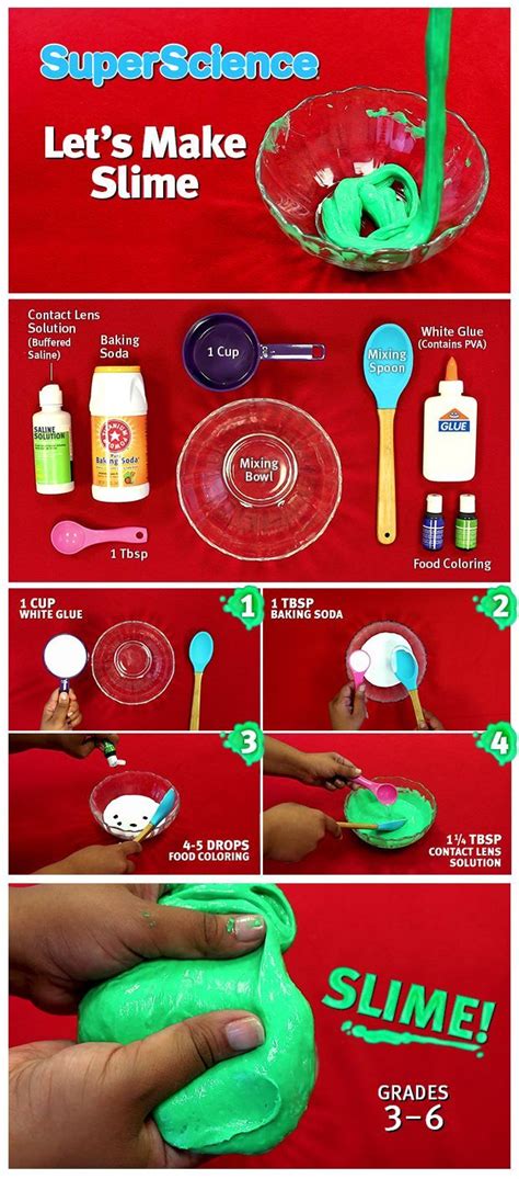 the instructions for making slime toys are shown