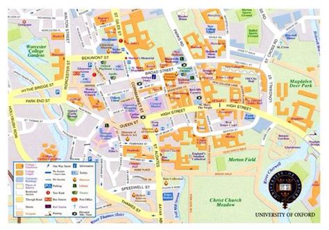 Map of the many colleges which comprise the Oxford University! | Inglés ...