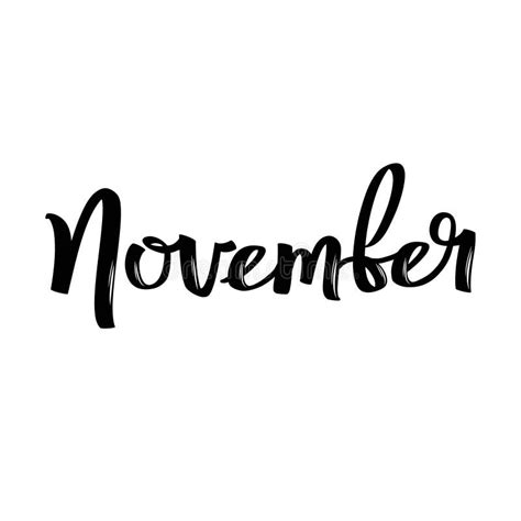 Hello November. Hand Written Word Stock Vector - Illustration of month, typography: 115394488