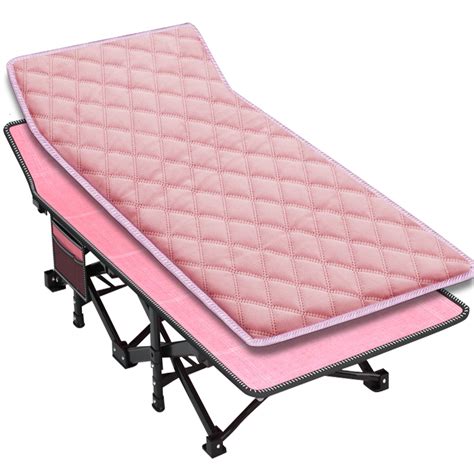 Slsy Adult Folding Camping Cot Pink, Folding Camping Bed Outdoor Portable Military Cot 75''*28 ...