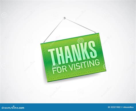 Thanks For Visiting Hanging Sign Stock Illustration - Image: 32321902