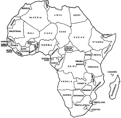 map of africa to colour | Coloring book pages, Africa map, World map coloring page