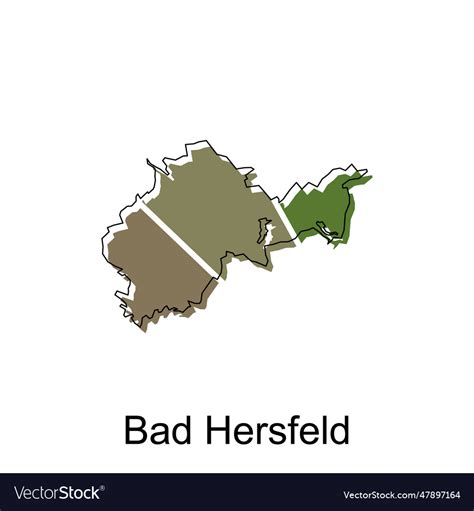 Map of bad hersfeld modern outline high detailed Vector Image