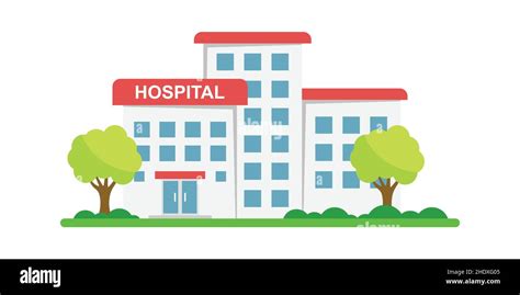 Hospital building icon in flat style. Medical clinic vector ...