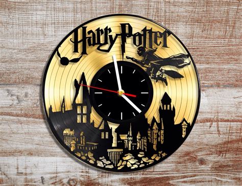 Harry Potter vinyl wall clock. Gold record