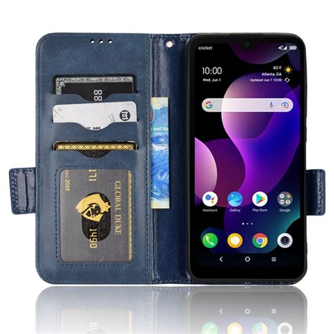 For TCL 30 Z T602DL Symmetrical Triangle Leather Phone Case (Blue ...