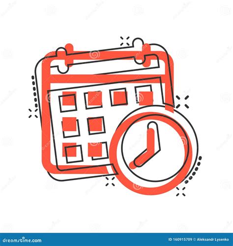 Calendar Agenda Icon In Comic Style. Planner Vector Cartoon ...