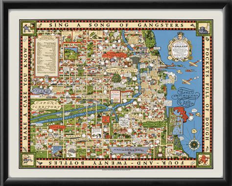 Map of Chicago's Gangland 1831 Restored Map | Vintage City Maps