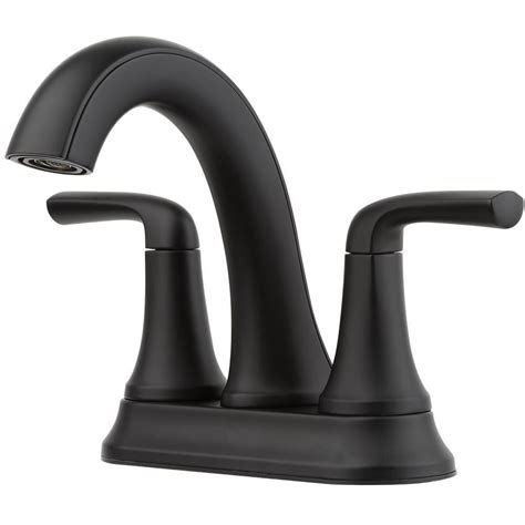 Pfister Ladera 4 in. Centerset 2-Handle Bathroom Faucet in Matte Black ...