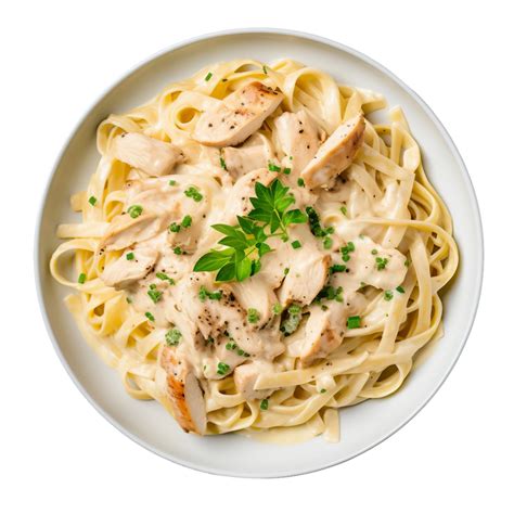 AI generated Creamy Chicken Alfredo Pasta Bow on Transparent Background ...