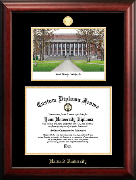 Harvard University 11" x 14" Gold Embossed Diploma Frame with Campus Images Lithograph - Walmart ...