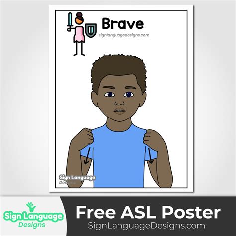 Free ASL Sign Poster - BOY - Sign Language Designs