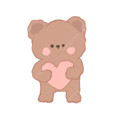 Bear Sticker Vector Hd Images, Korean Bear Stickers Cartoon, Korean Bear Stickers Png, Korean ...