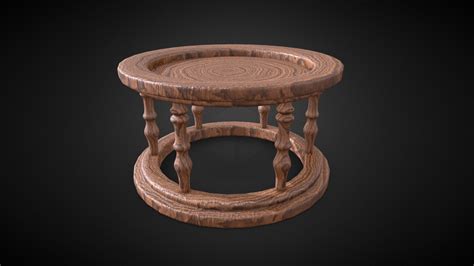 Wooden Circle Table - Download Free 3D model by Kenetics [57c42b7] - Sketchfab