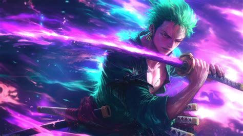 Zoro Purple Fire Enma Katana One Piece Live Wallpaper - MoeWalls