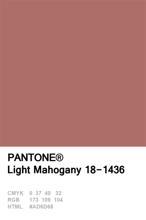 Pantone Light Mahogany 18-1436 Colour of The Day 20 January | Pantone colour palettes, Pantone ...