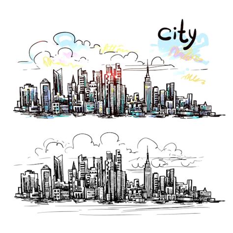 Premium Vector | City sketch vector