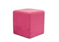 18″ Square Pink Suede Ottoman | AM Party Rentals