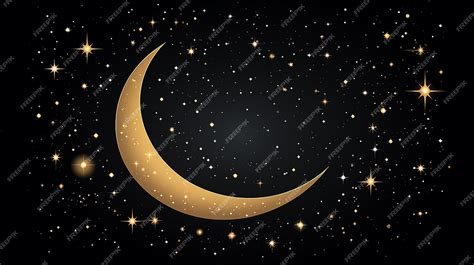 Premium AI Image | Starry Night Sky with Crescent Moon Magical