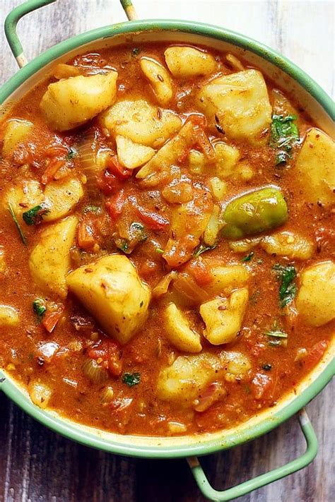 Potato curry recipe with step by step photos. A quick and simple south Indian potato curry made ...