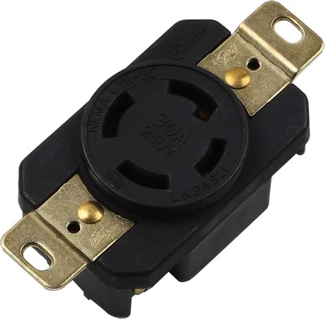 Nema L15-30R 30A 250V 3 Pole 4 Wire Industrial Grade Locking Female Receptacle Connector ...