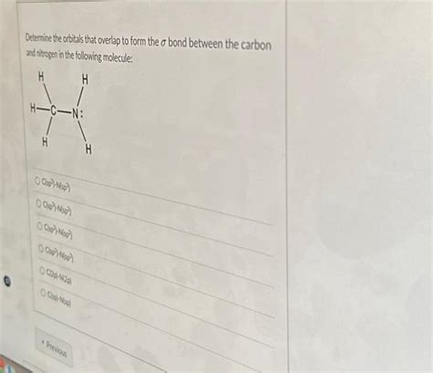 Solved 0 Determine the orbitals that overlap to form the | Chegg.com