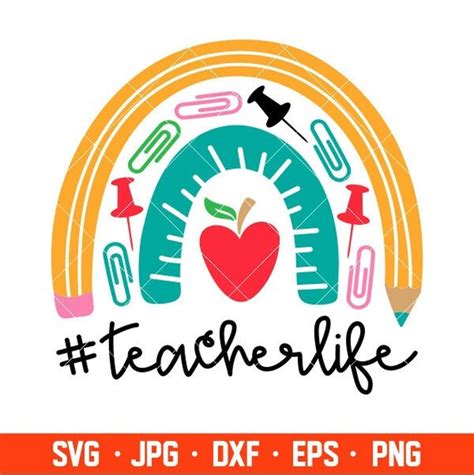 Teacher Life Boho Rainbow Svg School Svg Teacher Svg - Etsy