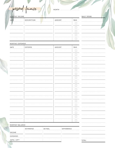 Free Printable Balance Sheet Template