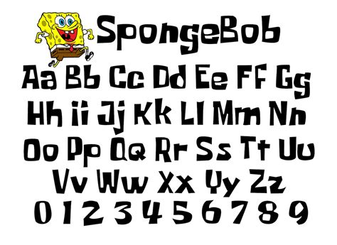 Sponge Bob Font Svg Game Font Svg Kids Font Clipart Kids Vector Font 843