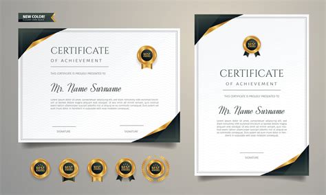 Black and gold certificate border template with luxury badge 3736788 ...