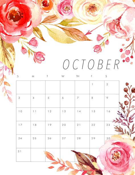 Free Printable 2021 Floral Calendar - The Cottage Market