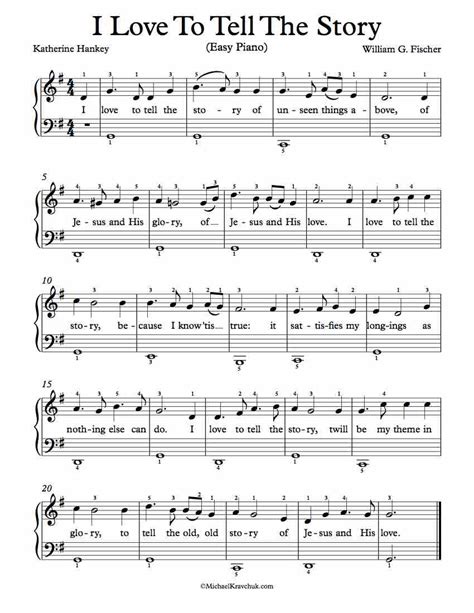 Free Piano Arrangement Sheet Music – I Love To Tell The Story – Michael Kravchuk