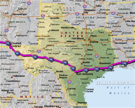 Interstate 10 Mile Marker Map - Maping Resources