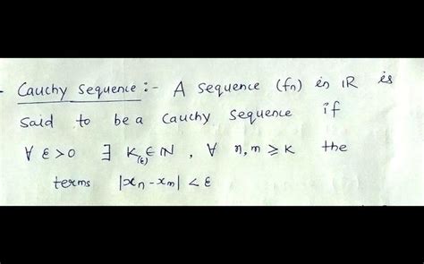 What is the definition of cauchy sequence with an example?