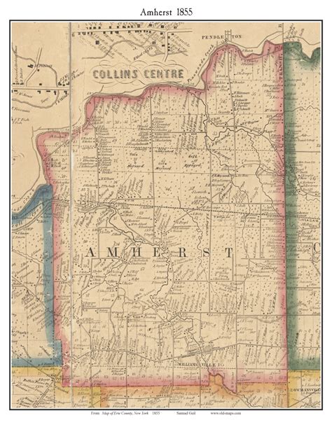 Amherst, New York 1855 Old Town Map Custom Print - Erie Co. - OLD MAPS