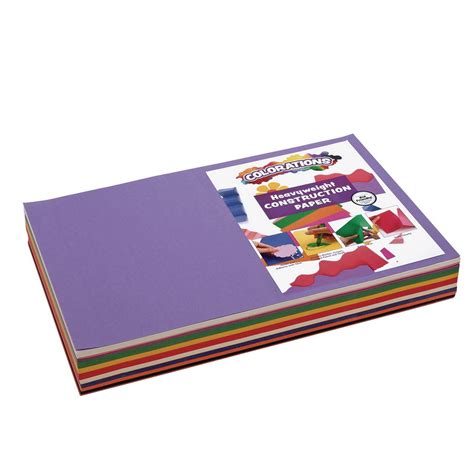 Construction Paper Pack, 10 Assorted Colors, 12" x 18", 300 sheets, heavyweight construction ...