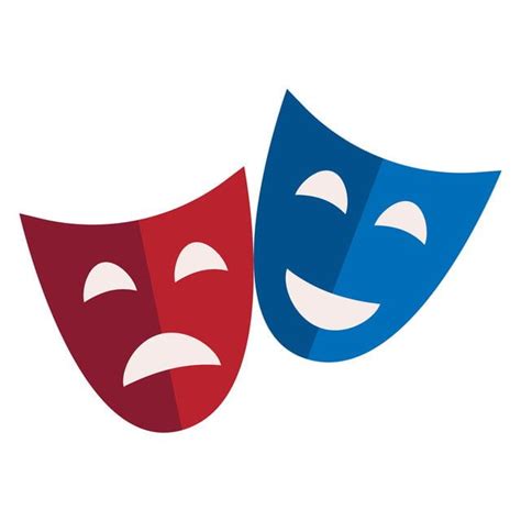 Comedy Masks Clipart Hd PNG, Comedy And Tragic Mask Of Red And Blue ...