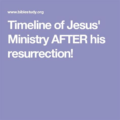 Timeline of Jesus' Ministry AFTER his resurrection! | Jesus, Resurrection, Timeline