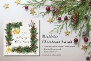 Mistletoe Christmas Cards Template | Creative Market