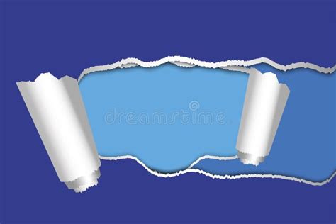 Blue Torn Paper. Torn Horizontal Paper on a Light Blue Background Stock Vector - Illustration of ...