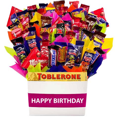 Large Happy Birthday Chocolate Bouquet- Hot Pink - Gift Basket Australia