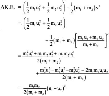 Two bodies undergo one-dimensional, perfectly inelastic, head-on collision. Derive an expression ...