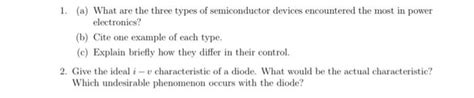 Solved 1. (a) What are the three types of semiconductor | Chegg.com