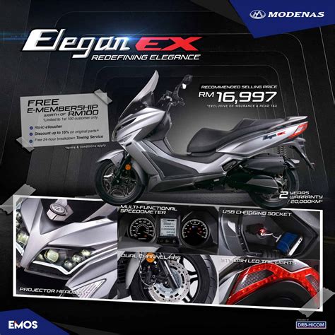 Modenas Elegan 250 EX: Spesikasi dan Harga