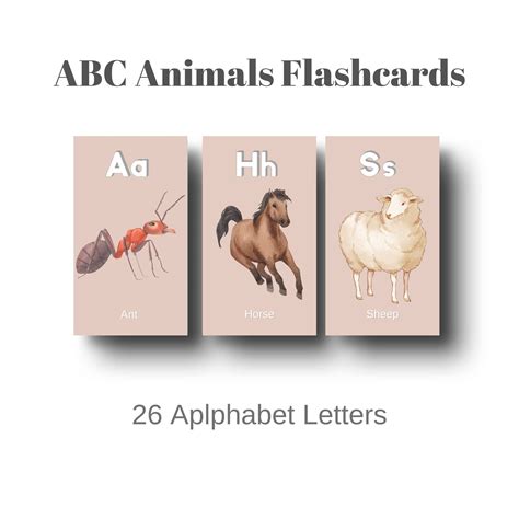 ABC Animal Flashcards for Preschool and Kindergarten Alphabet - Etsy