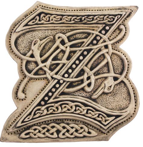 Manuscript Letter Z - Illuminated Ancient Ornate Irish Manuscripts : Celtic Art Gift