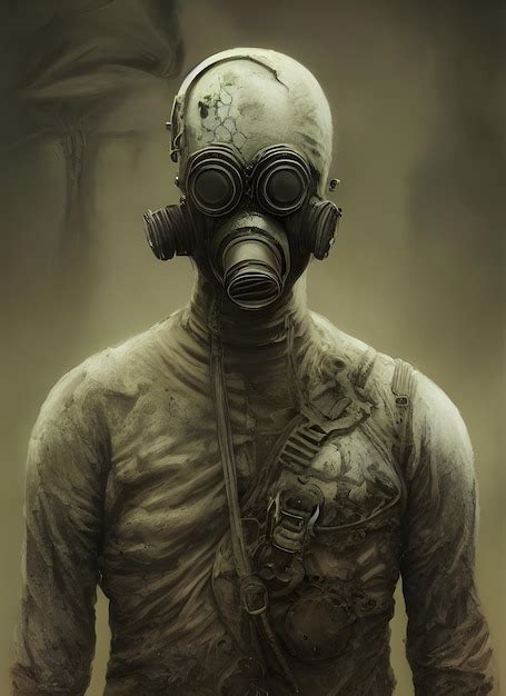 Premium Photo | A portrait of a zombie soldier wearing a gas mask, horror art, nuclear war ...