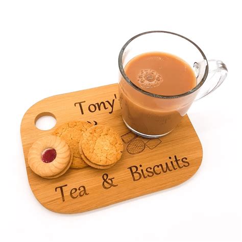 Personalised Tea Coffee and biscuits treat board. Gift from | Etsy